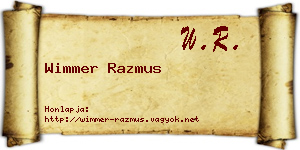 Wimmer Razmus névjegykártya